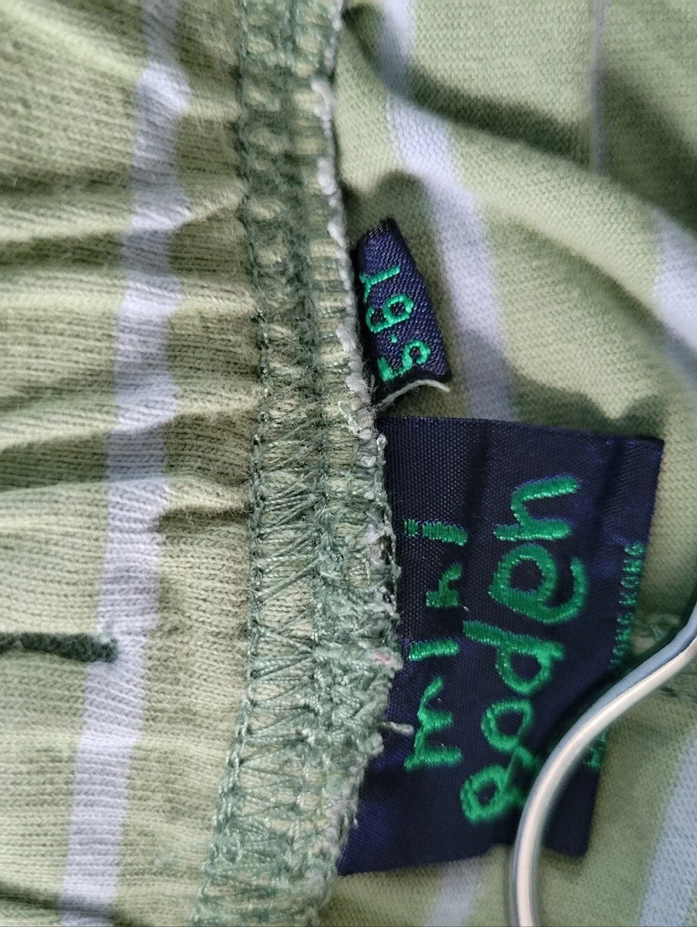 Mini Boden Boys Striped Cotton Pull On Shorts Green 5-6Y